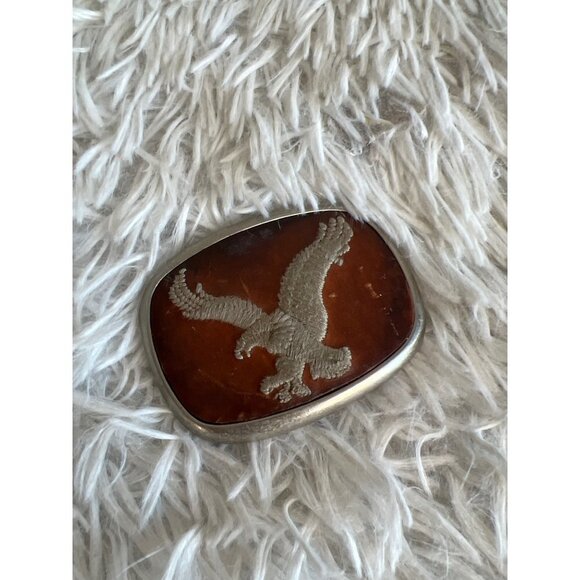 AMERICAN EAGLE Other - Vintage American Eagle Belt Buckle Leather Metal Hand Tooled